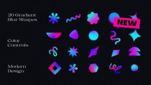 Videohive 20 Trending Gradient Shapes Elements template preview