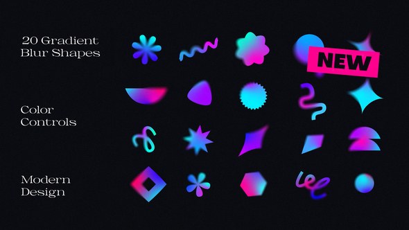 Videohive 20 Trending Gradient Shapes Elements template preview