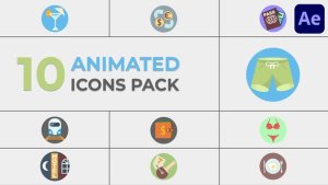Videohive Vacation & Traveler Animated Icons for After Effects Elements template preview