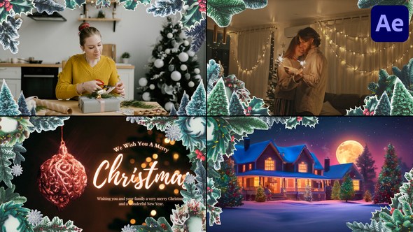 Videohive Christmas And New Year Frames | After Effects Elements template preview