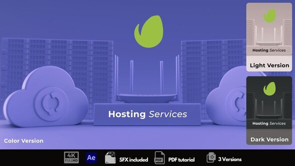 Videohive Hosting Services Intro Logo Stings template preview