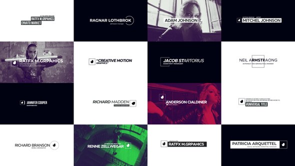 Line Lower Thirds 03 Premiere Pro template preview