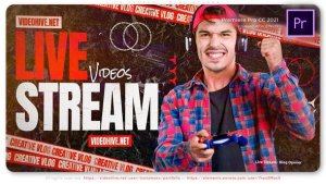 Live Stream Blog Opener Premiere Pro template preview