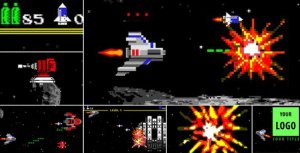 Logo Arcade Game 8 Bit Video Displays template preview