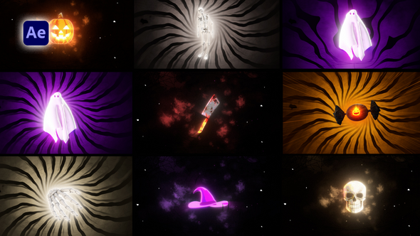 Videohive Halloween Transitions Pack 54874330 Elements template preview