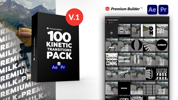 Videohive Kinetic Transitions Pack Elements template preview
