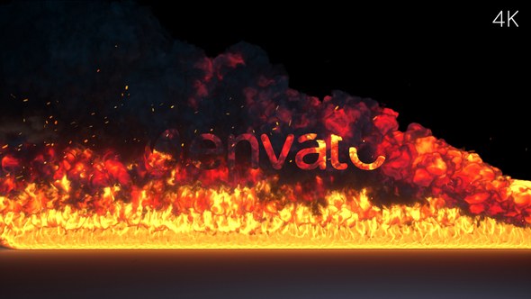 Videohive Fire Burning Logo Reveal Logo Stings template preview