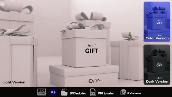 Videohive Gift Box Intro Logo Stings template preview