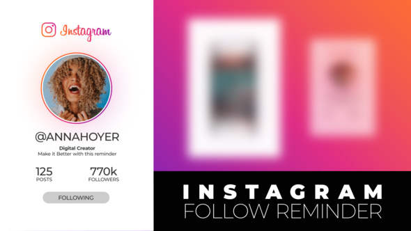 Instagram Follow Reminder Video Displays template preview