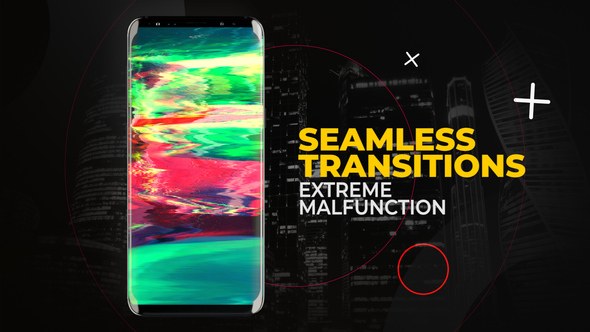 Videohive Vertical Extreme Malfunction Transitions | After Effect Elements template preview