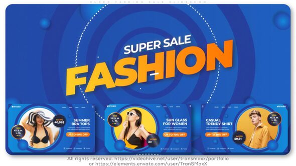 Super Fashion Sale Slideshow Video Displays template preview