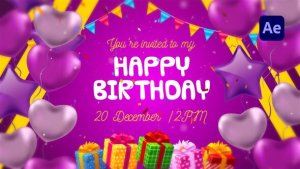 Happy Birhday Video Displays template preview