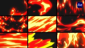 Videohive Smooth Fire hand-drawn Transitions [After Effects] Elements template preview