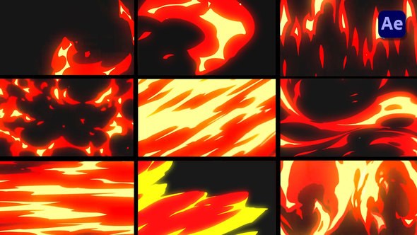 Videohive Smooth Fire hand-drawn Transitions [After Effects] Elements template preview
