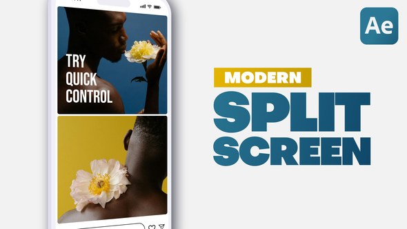 Videohive Vertical Modern Split Screen Video Displays template preview