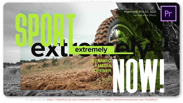 Sport Now Opener Premiere Pro template preview