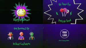 Videohive 3D Halloween Intro Logo Stings template preview
