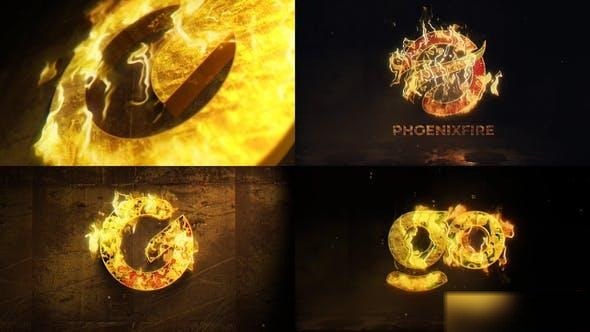 Videohive The Golden Fire Logo Reveal Logo Stings template preview