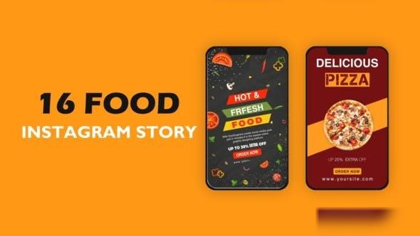 Videohive Food Instagram Story Pack Openers template preview