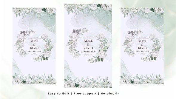 Videohive Vertical Wedding Intro 61125882 Video Displays template preview