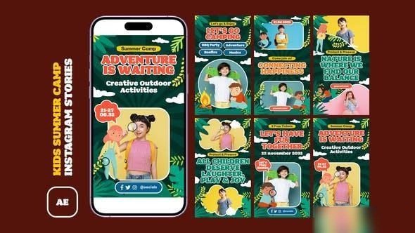 Videohive Kids Summer Camp Instagram Stories 51742674 Openers template preview