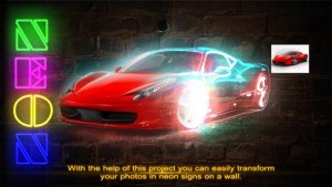 Your pictures in neon Video Displays template preview