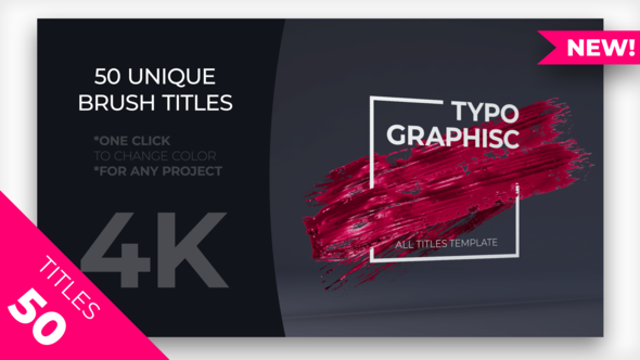 Videohive 50 Brush Titles Pack Titles template preview