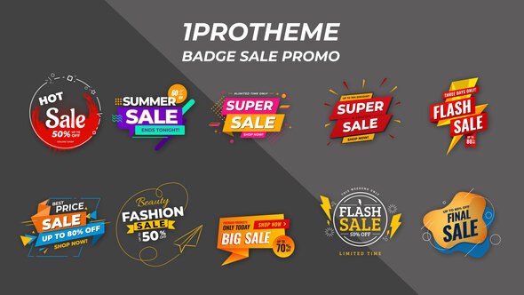 Videohive Badges Sale Promo V15 Titles template preview