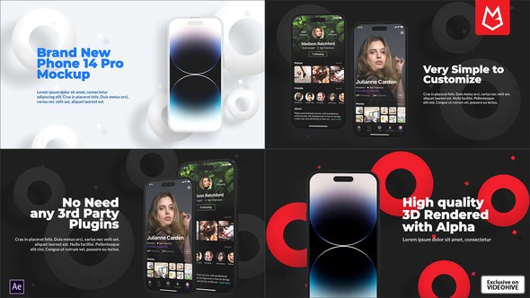 Videohive App Promo | Phone 14 Pro Clay Device Mockup Product Promo template preview