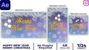 Videohive Merry Christmas Intro | Happy New Year Intro PACK Video Displays template preview
