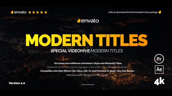 Modern Promo Titles Pack 2.3 Video Displays template preview