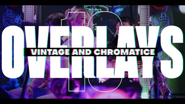 Videohive 10 Vintage and Chromatic Overlays Elements template preview