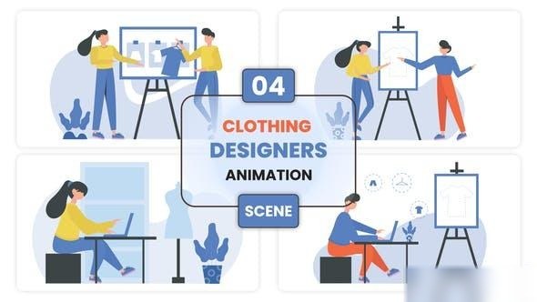 Videohive Clothing Designers illustration Scene