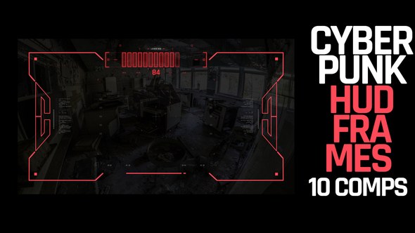Videohive HUD Cyberpunk Frames Elements template preview