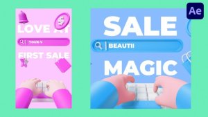 Videohive Cute 3D Sale Promo Broadcast-packages template preview