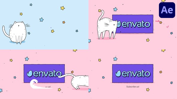 Videohive Cartoon Cat Logo for After Effects Logo Stings template preview