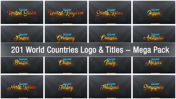 Videohive 201 World Countries Logo & Titles - Mega Pack Openers template preview