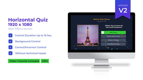Videohive Horizontal Quiz Video Displays template preview