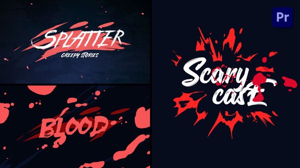 Horror Blood Splatter Opener [Premiere Pro] Premiere Pro template preview