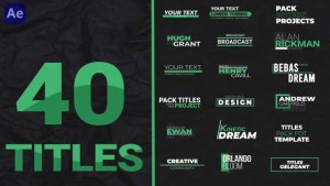 Videohive 40 Titles Pack 4k Titles template preview