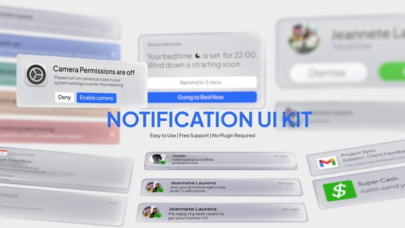 Videohive Notification Ui Liquid Glass Elements template preview