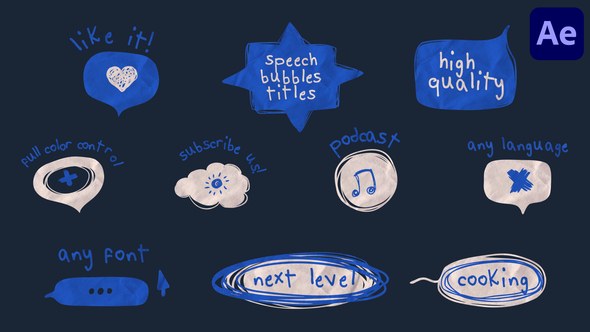 Videohive Speech Bubbles Titles for After Effects Titles template preview