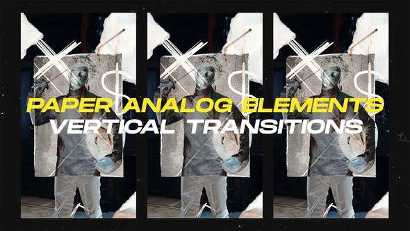 Videohive Paper Analog Elements Vertical Transitions || After Effects Elements template preview
