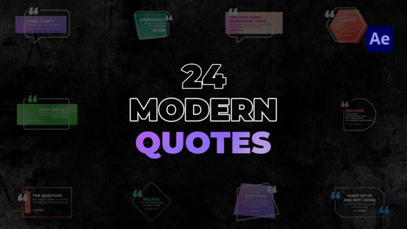 Videohive 24 Modern Quotes Titles Titles template preview