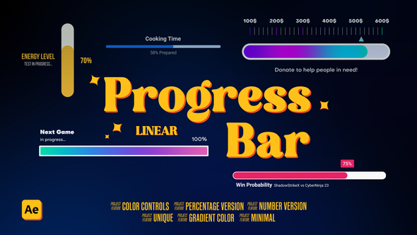 Videohive Linear Progress Bar Elements template preview
