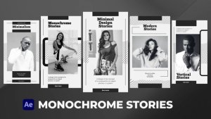 Videohive Monochrome Stories for After Effects Product Promo template preview