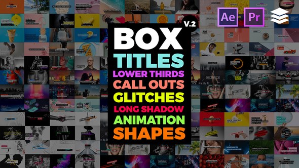 Videohive BOX Auto Resizing Titles Pack Titles template preview