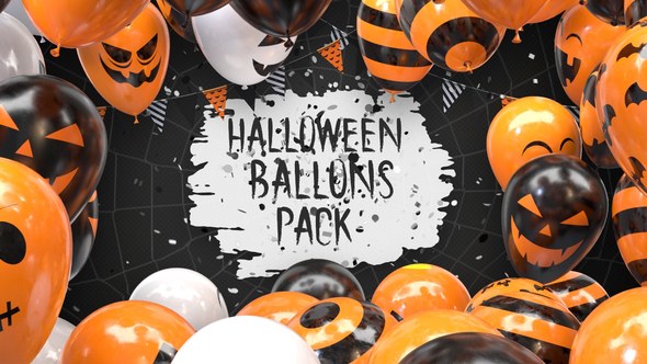 Halloween Balloon Pack Video Displays template preview