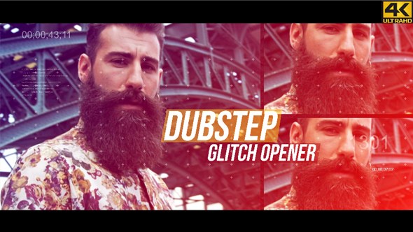 Dubstep Glitch Opener - 4K Video Displays template preview