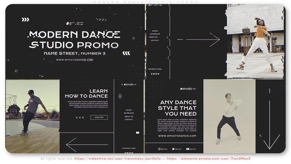 Videohive Modern Dance Studio Promo Video Displays template preview